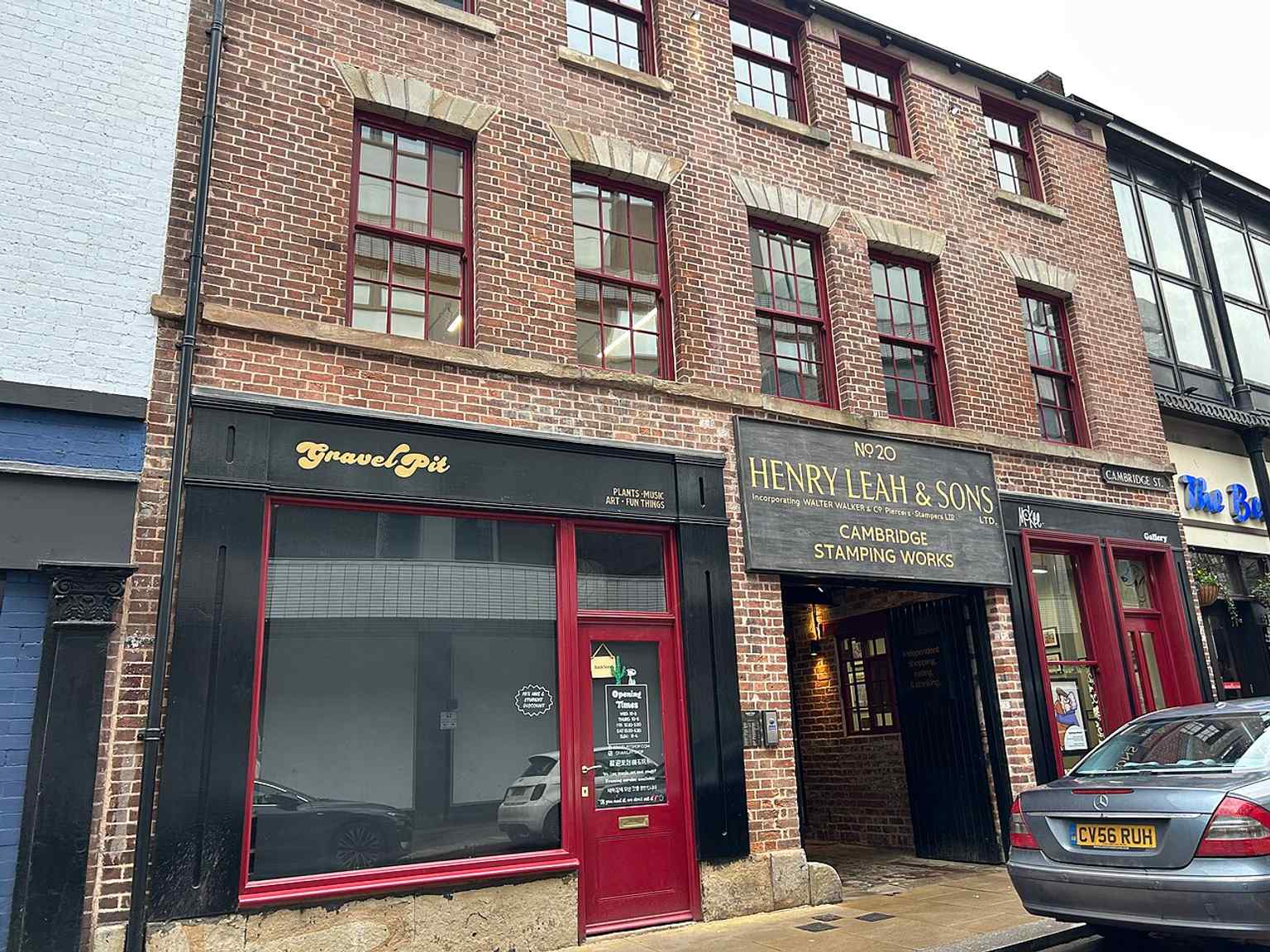 The redeveloped street entrance to Leah’s Yard, reopened as a home for independent shops after a major £6m restoration.