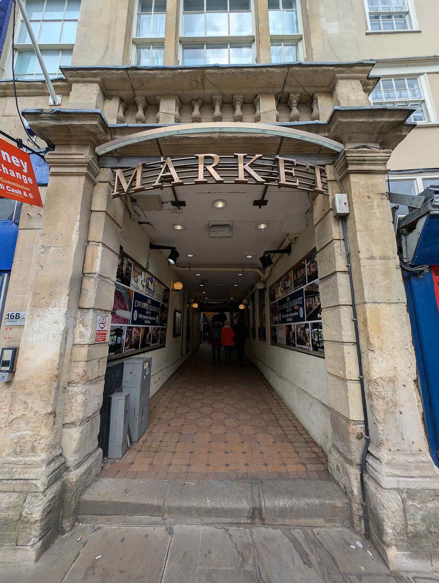 One of the entrances to the market, matching the building’s many access points from High Street, Market Street and Cornmarket.