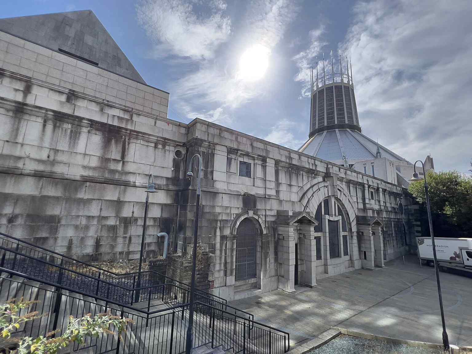 A view of the completed Lutyens crypt beneath the present cathedral, linking the modern church to its interrupted 1933 design.