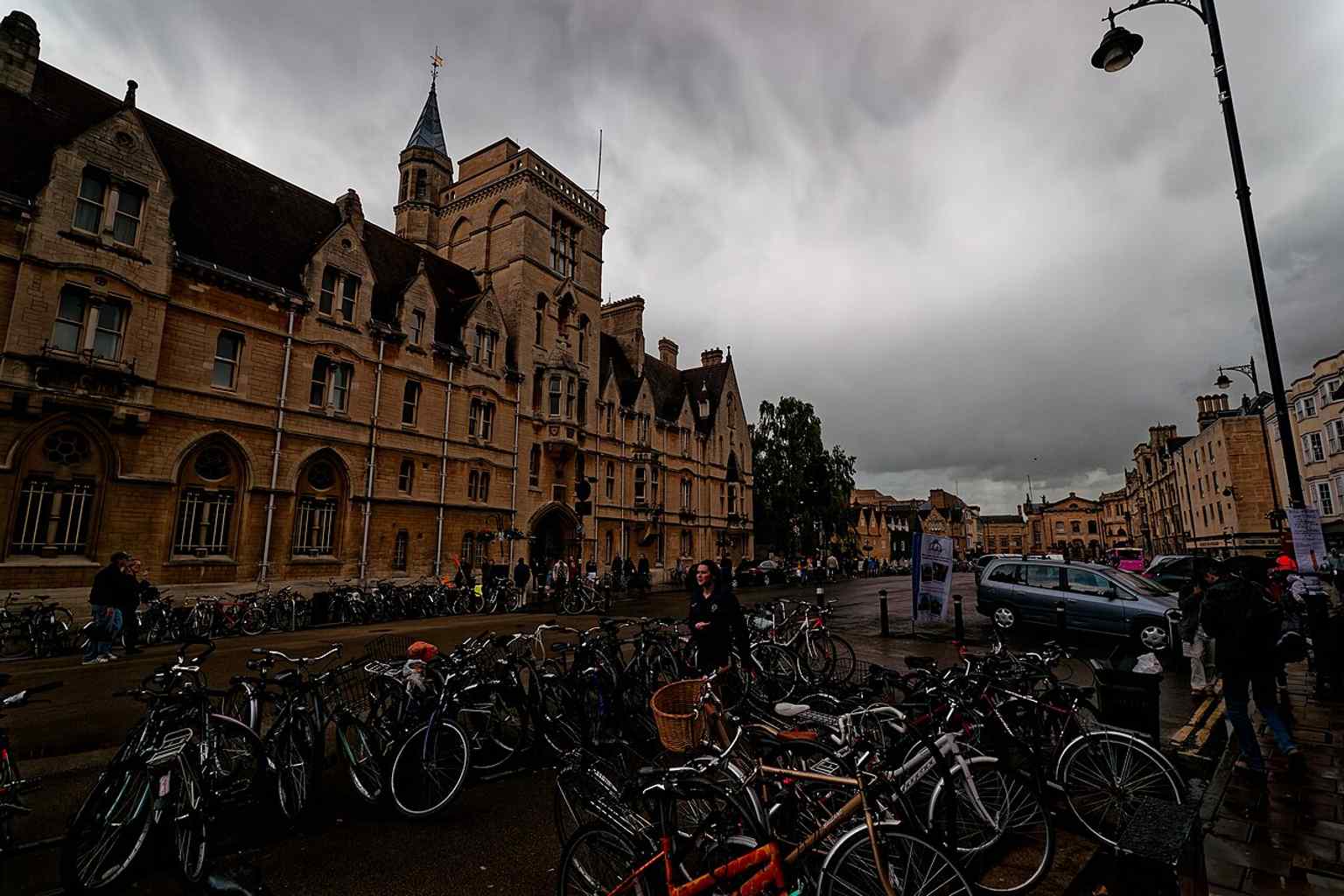 Balliol College fronts Broad Street here, one of the colleges that helped make this stretch the academic heart of Oxford.
