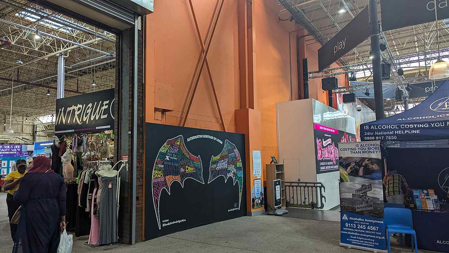 A mural on the market’s walls, showing how Kirkgate Market has become part of Leeds’s wider heritage and street culture.