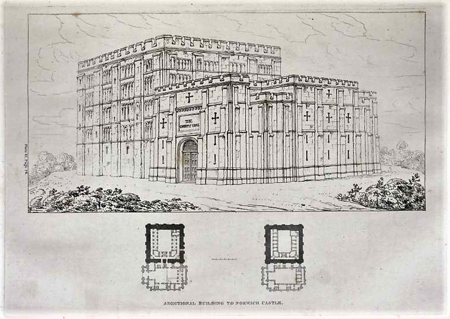John Soane’s prison plan links the keep to its long gaol history, when the interior was rebuilt into cells in the 1790s.
