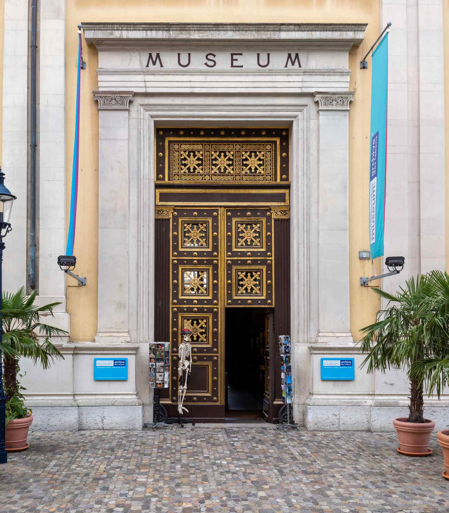 The intricately detailed entrance of the Natural History Museum Basel (2023).