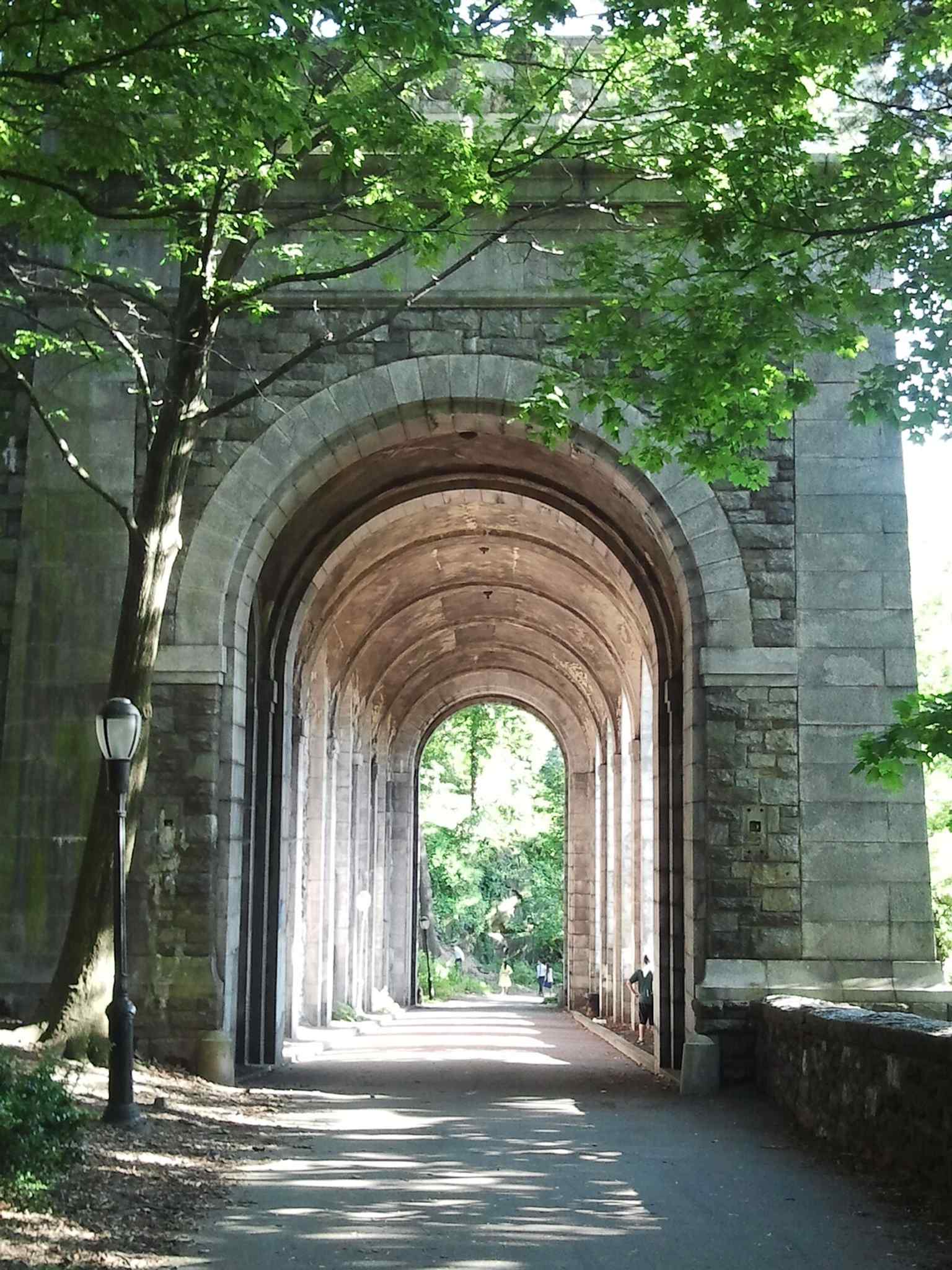 The Billings Arcade survives from the old estate that Rockefeller transformed into the park.