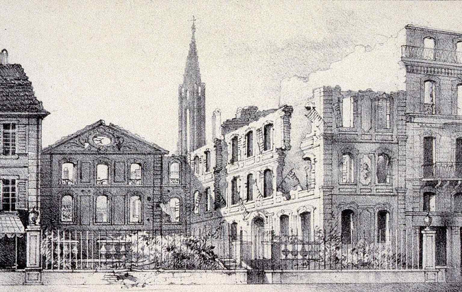 Maison Gast on Place Broglie, a fine 19th-century building that reflects the elegant urban edge of the square.