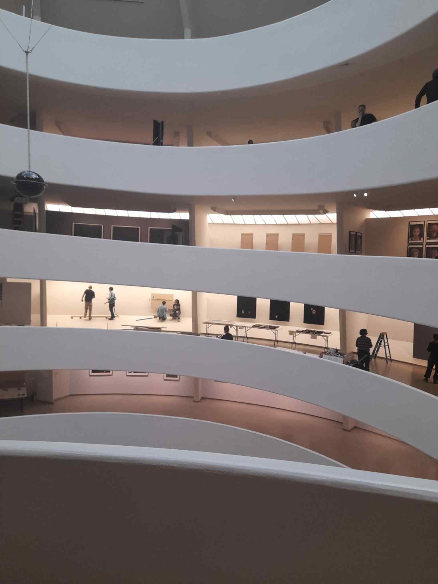 A recent interior view of the museum during reorganization in 2023, showing how the Guggenheim still adapts its galleries for changing exhibitions.