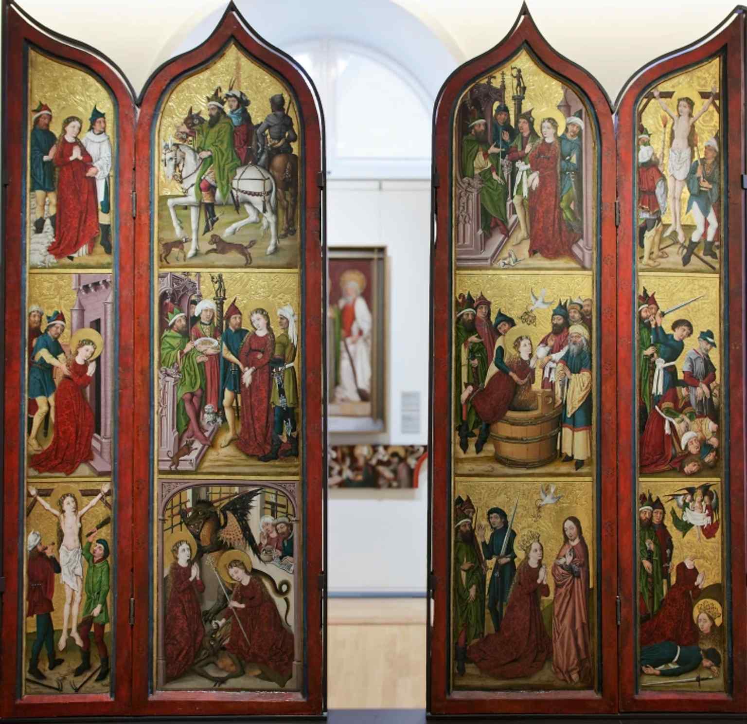 The Retable of Saint Margaret by the Master of the Coburg Rounds, representing the unique collection of Swiss and German paintings from the Middle Ages.