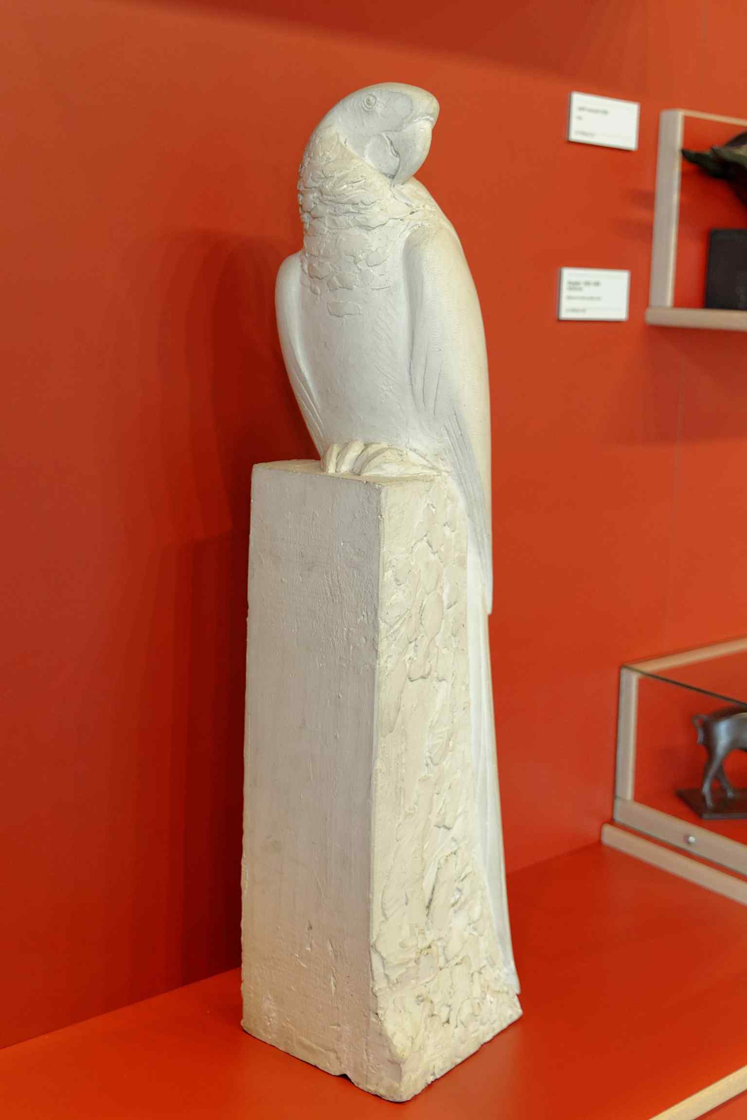 A plaster sculpture of an Ara by François Pompon, a significant Burgundian sculptor whose works represent 20th-century art.