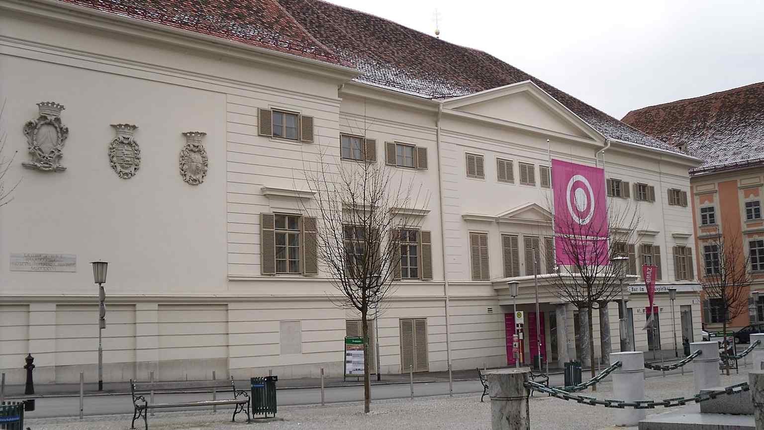 The main façade of the Schauspielhaus Graz, the historic theatre that was rebuilt after the 1823 fire and later renamed after World War I.