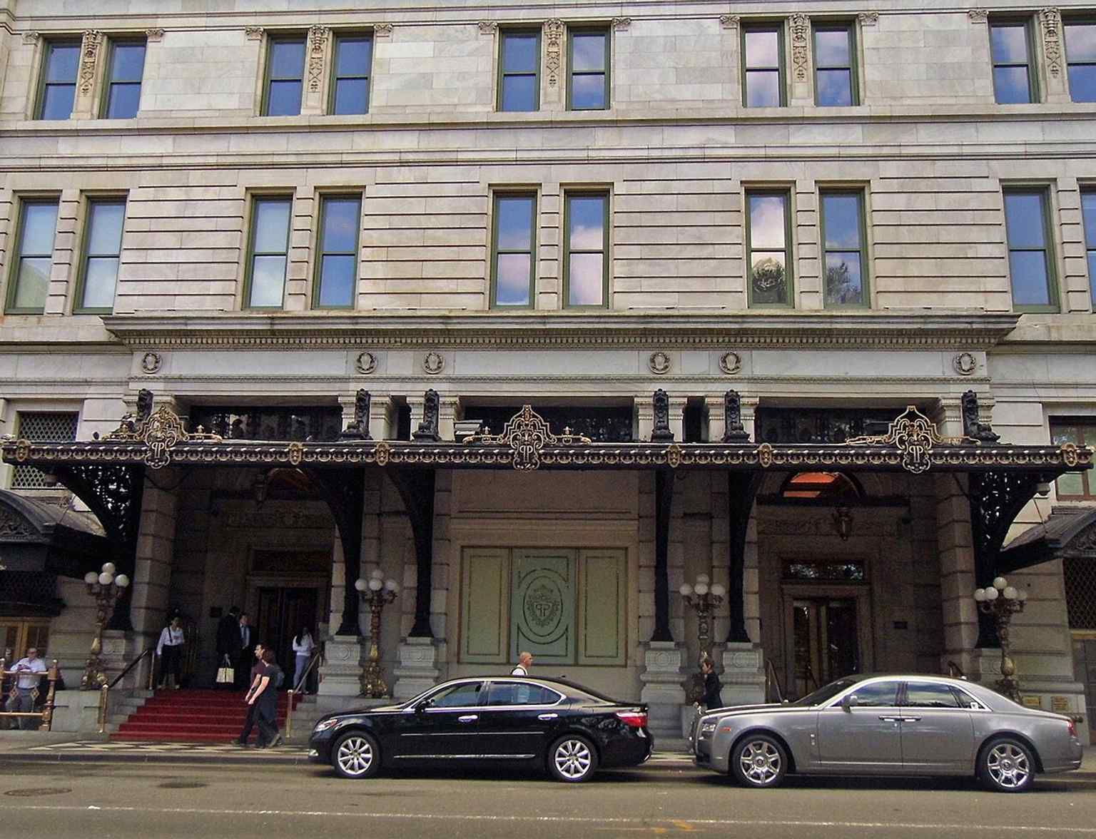 The West 59th Street entrance, a side doorway tied to the Plaza’s long residential history and later familiar from film scenes.