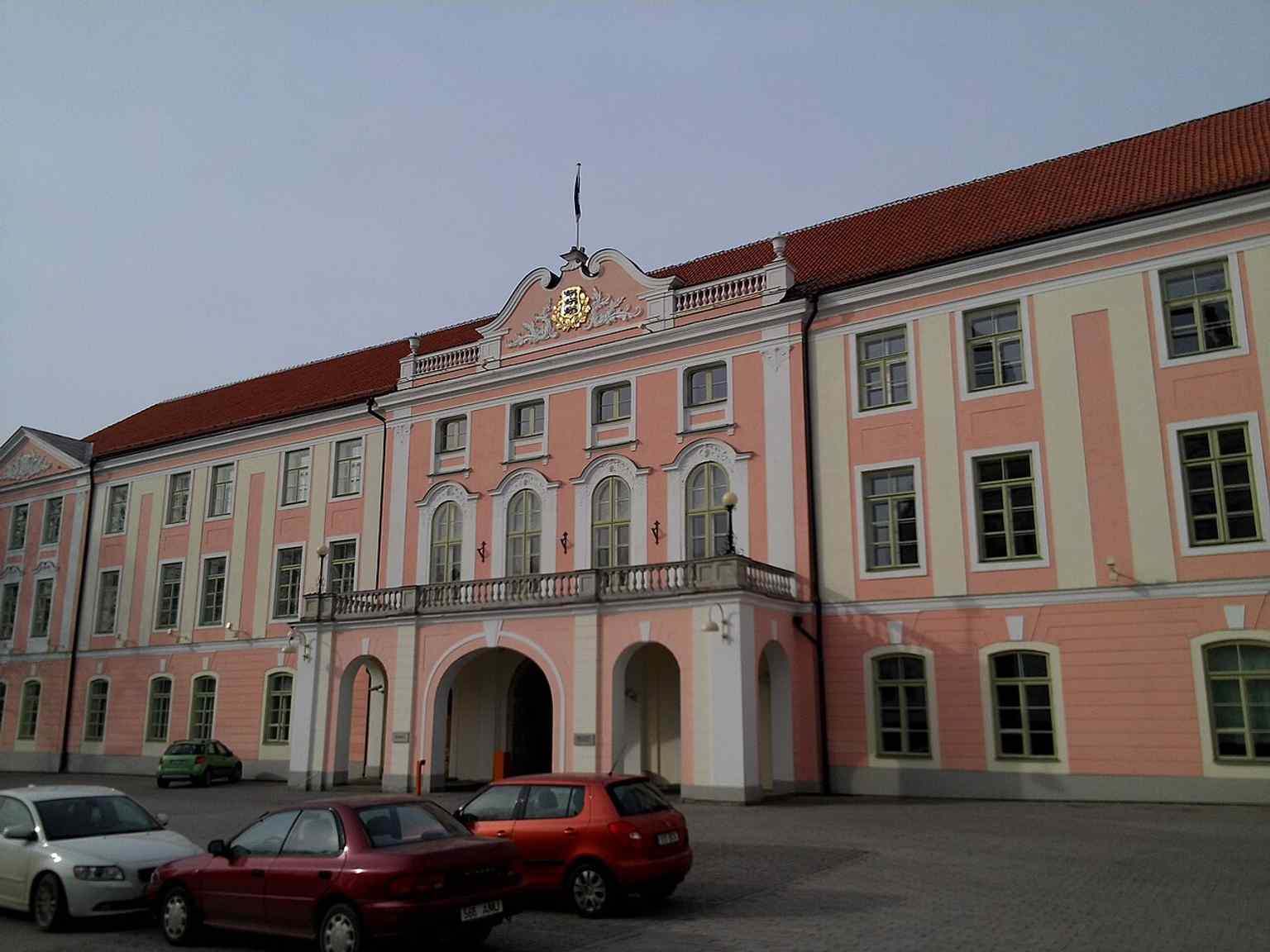 Toompea Castle seen as a layered historic complex, where the medieval fortress, governor’s house, and parliament building meet.