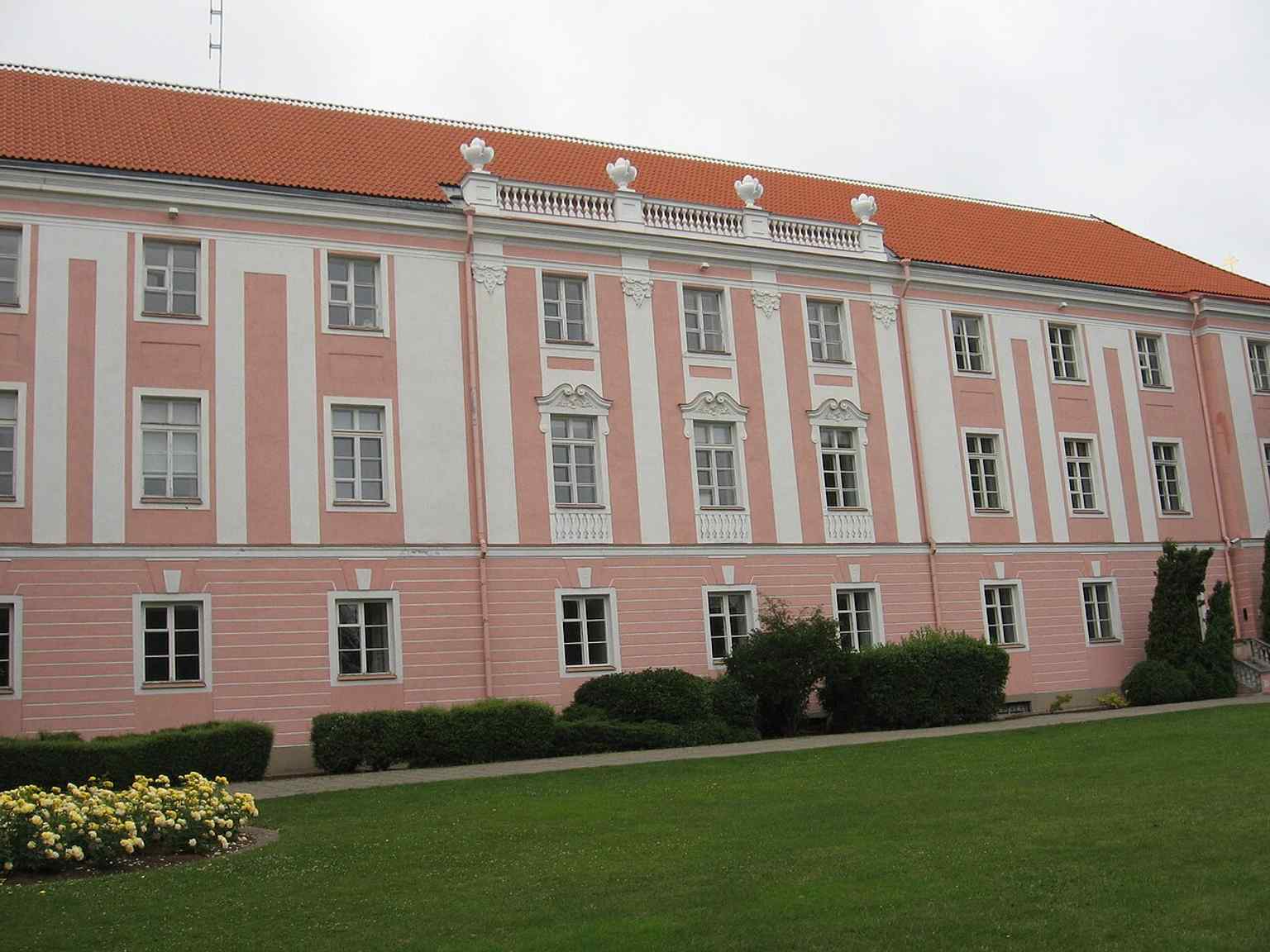 The Riigikogu building at Toompea, built on the castle grounds in the early 20th century after Estonia became independent.