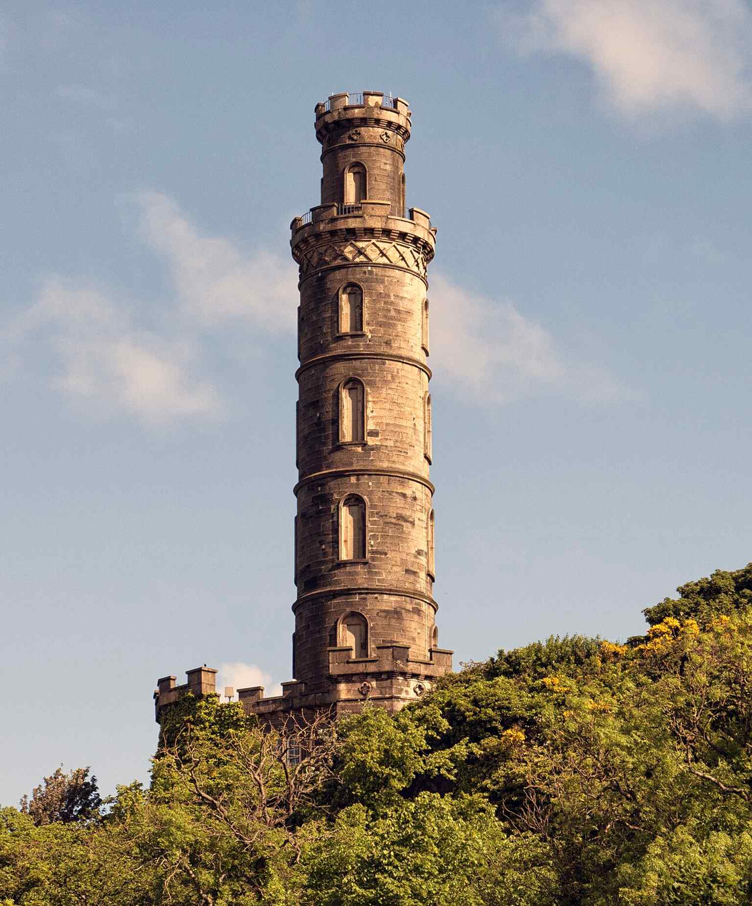Another recent view of the monument, useful for showing its full height and the castellated base beneath the tower.