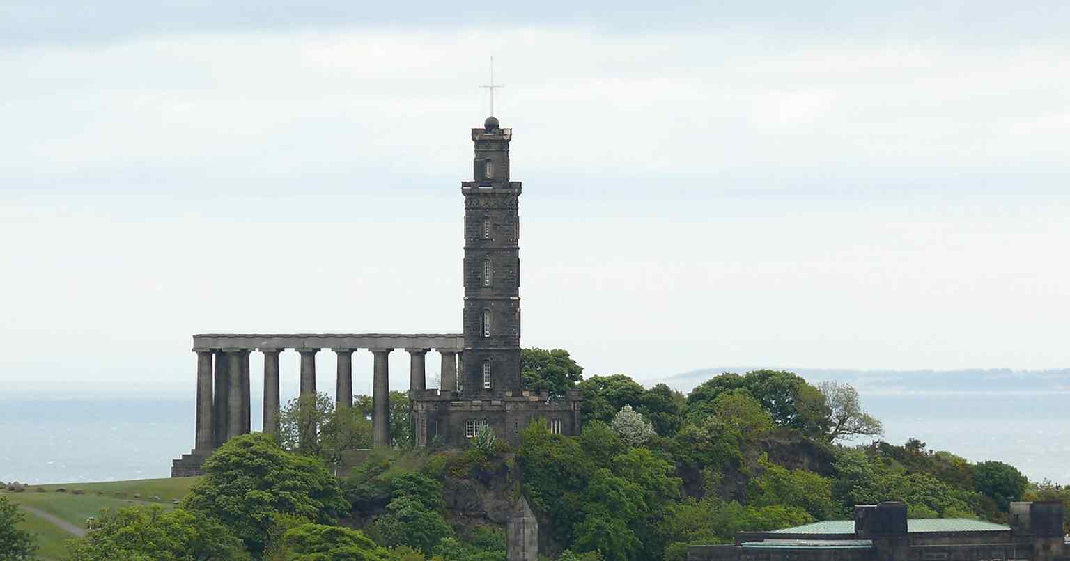 Seen from Edinburgh Castle, the monument marks the end of the Princes Street vista and stands out against Calton Hill.