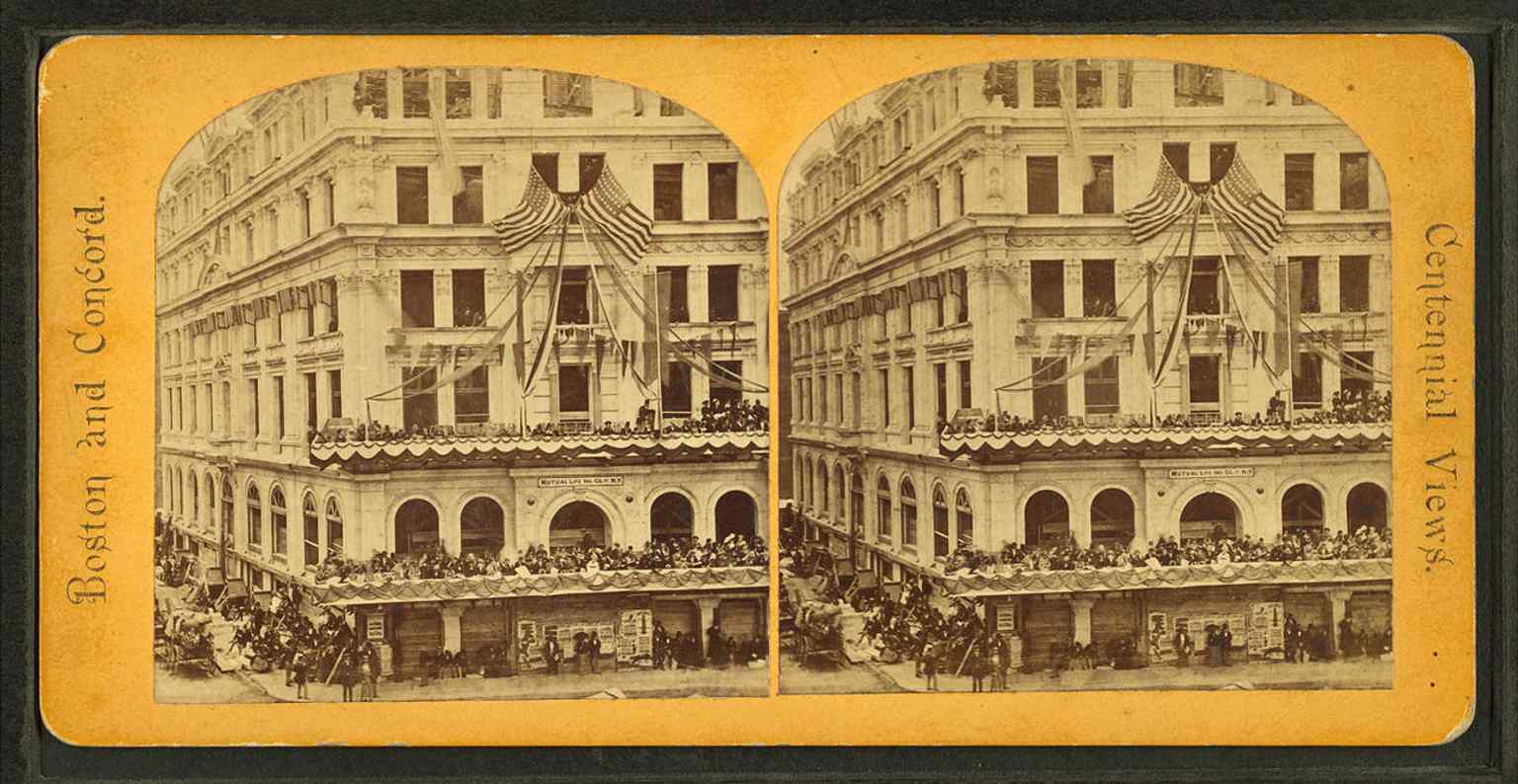 An 1861 view of Post Office Square, before today’s park and underground garage reshaped the block.