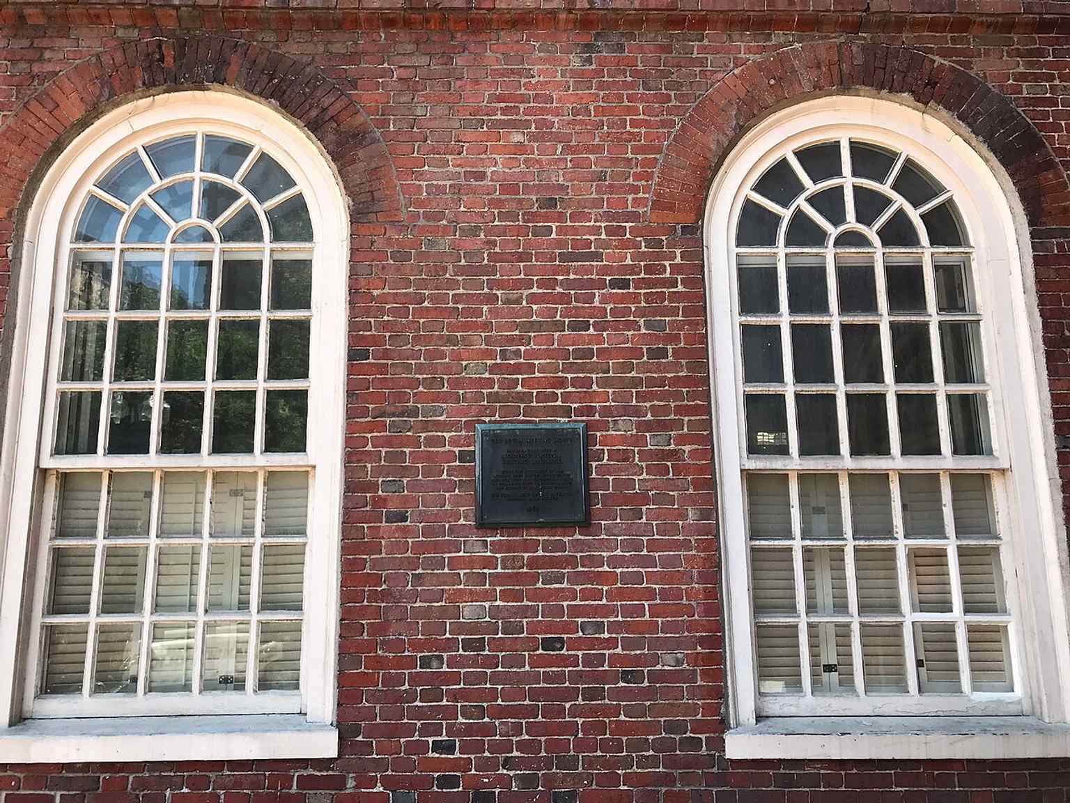 A clear modern view of the historic meeting house, still standing at Washington and Milk Streets in the heart of Boston.