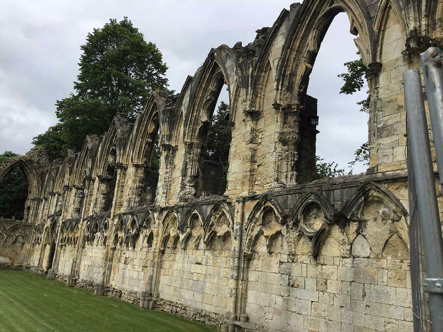 Close to the abbey remains, this image helps show the texture of the surviving stonework in the Museum Gardens.