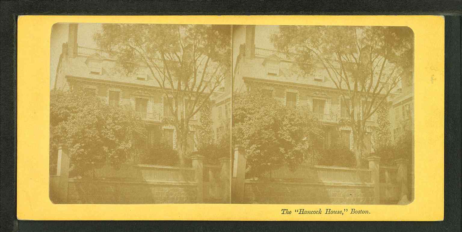 A rare 1859 view of Hancock House on Beacon Street, showing the mansion just a few years before its demolition in 1863.