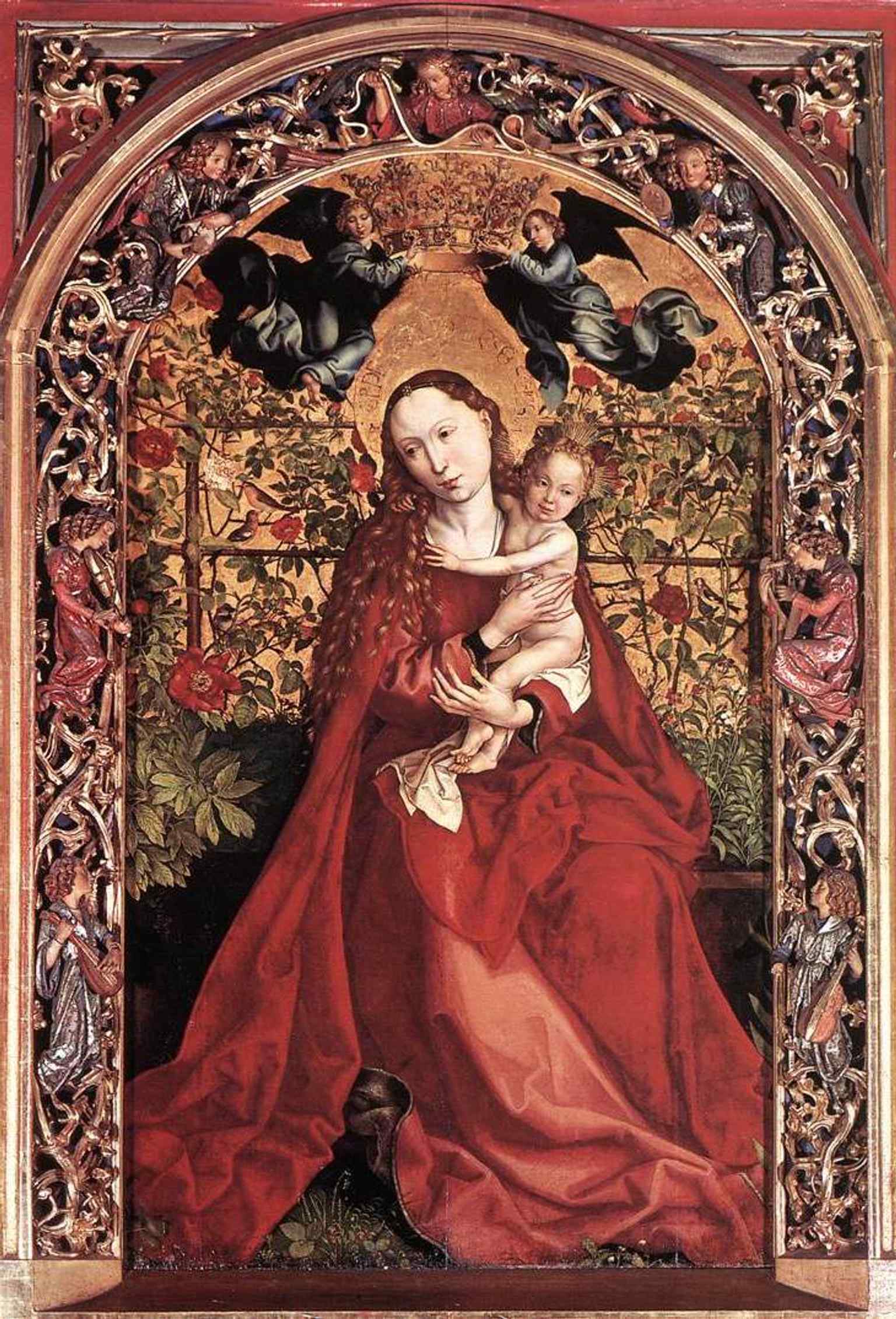 Martin Schongauer - Madonna of the Rose Bush - WGA21043