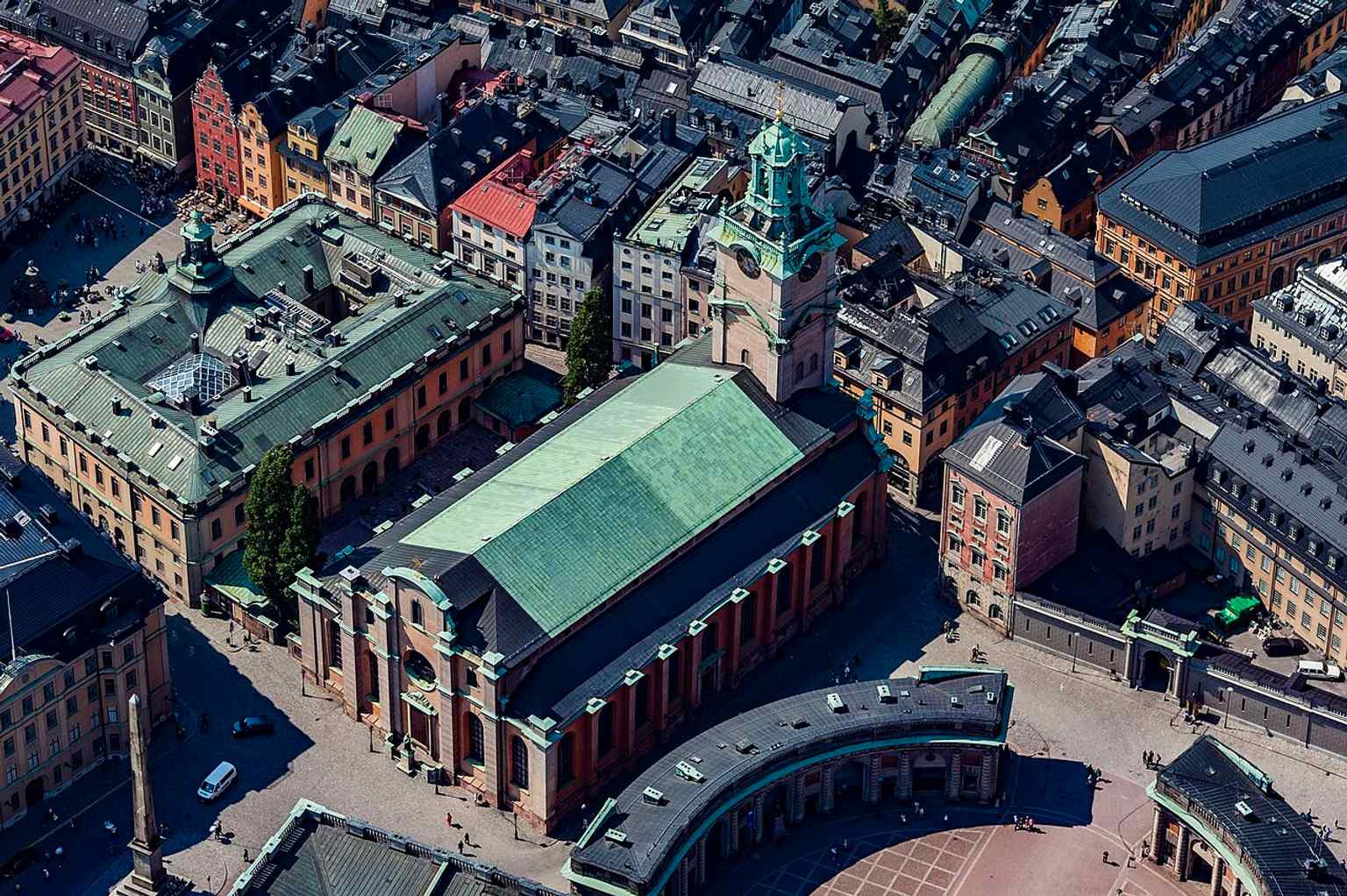 Historic Storkyrkan building documentation from the early 1900s, useful for showing how the church’s appearance was recorded before modern renovations.