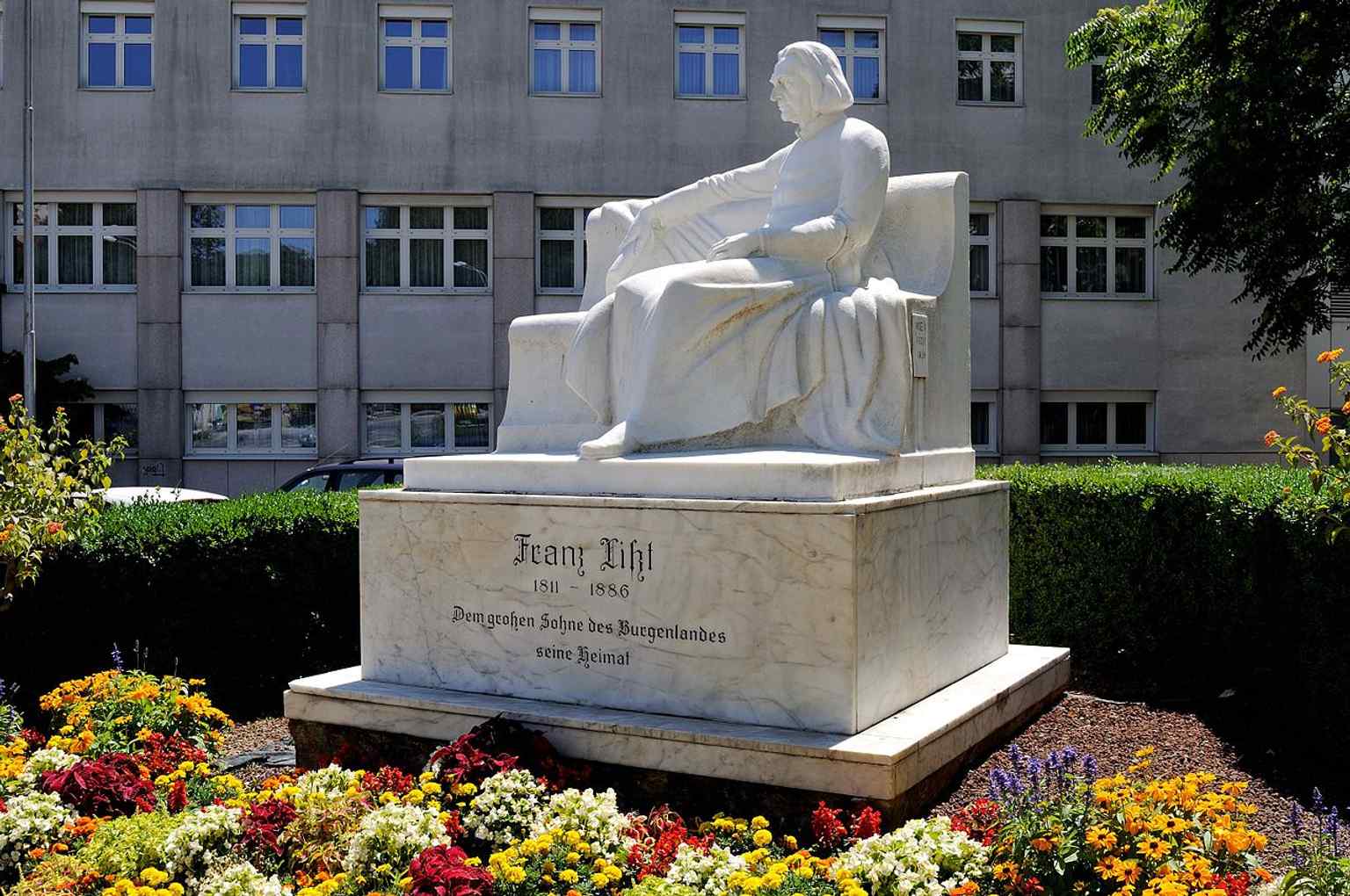 Another sharp view of the Eisenstadt Liszt memorial, honoring the composer as “the great son of Burgenland.”