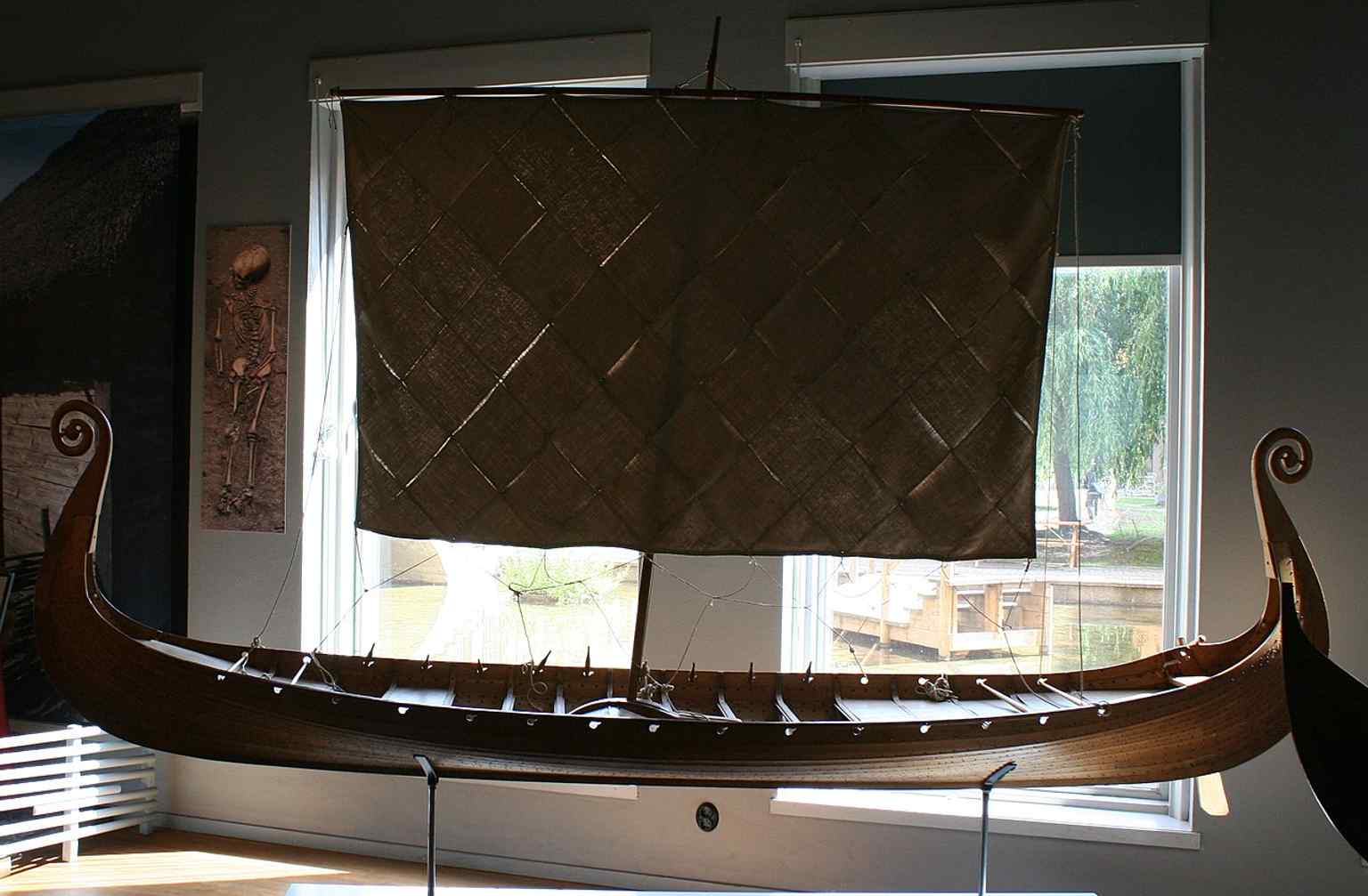 A Viking-era display with the Oseberg ship model, reflecting the museum’s major collection on life from around 800–1050.