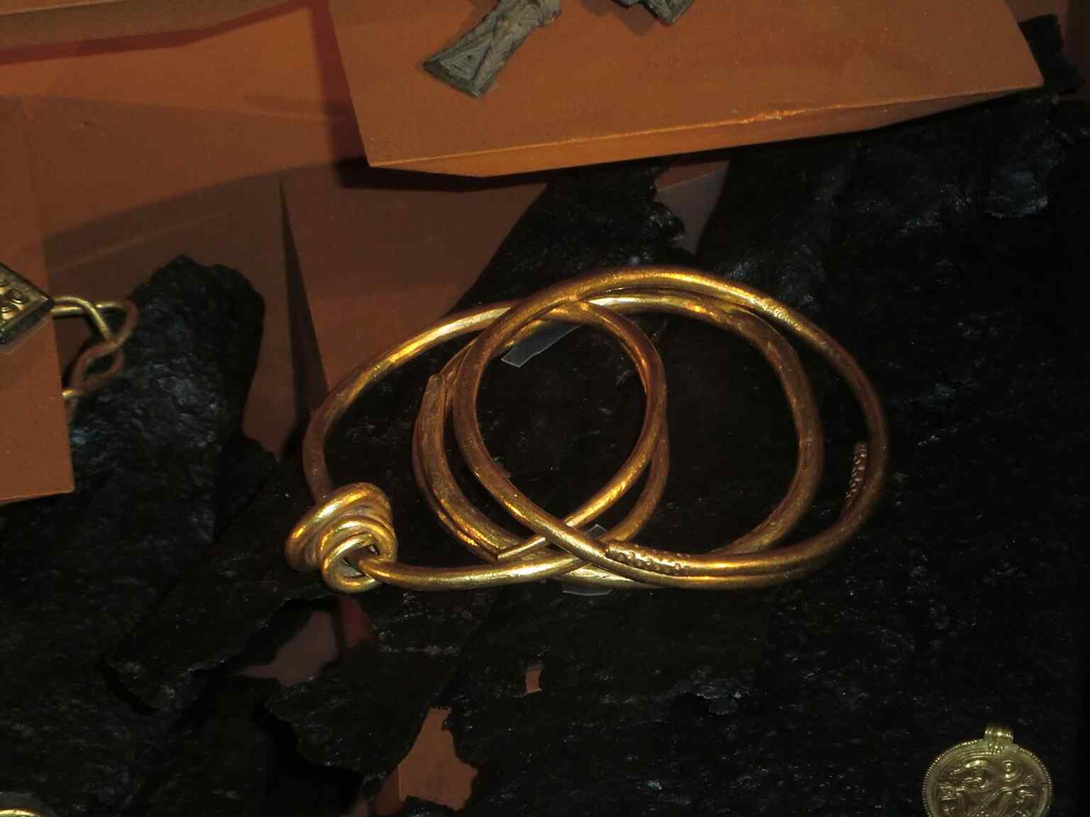 Gold armrings from the Migration Period — the kind of precious finds that make the Gold Room one of the museum’s highlights.