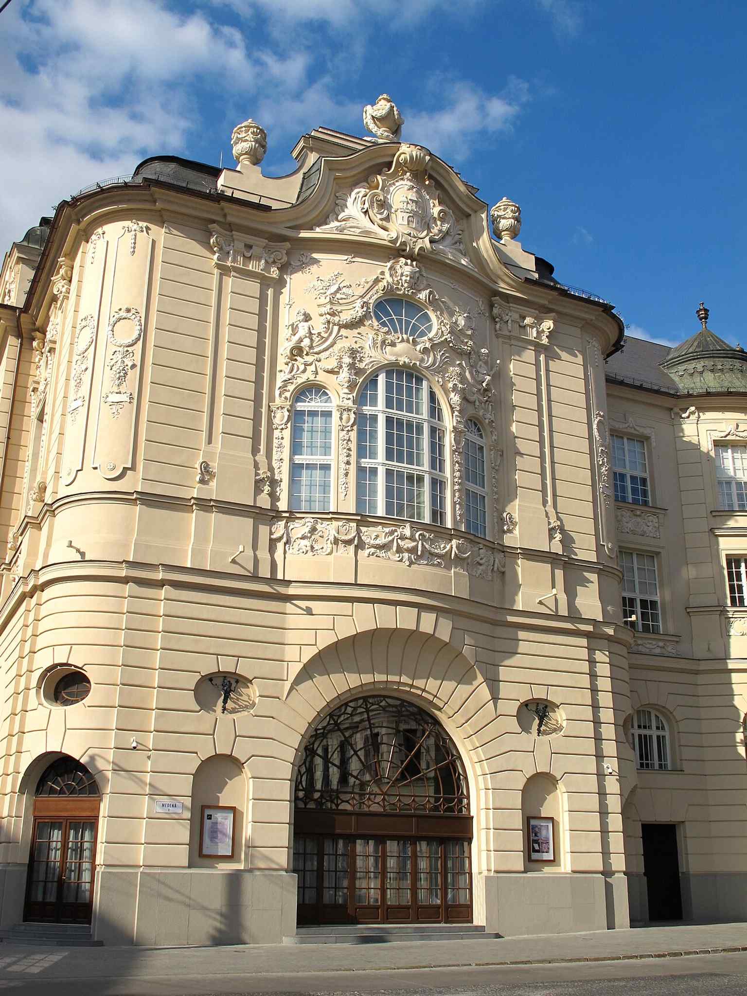 The Reduta’s ornate street-facing façade in Bratislava, home of the Slovak Philharmonic since the postwar years.