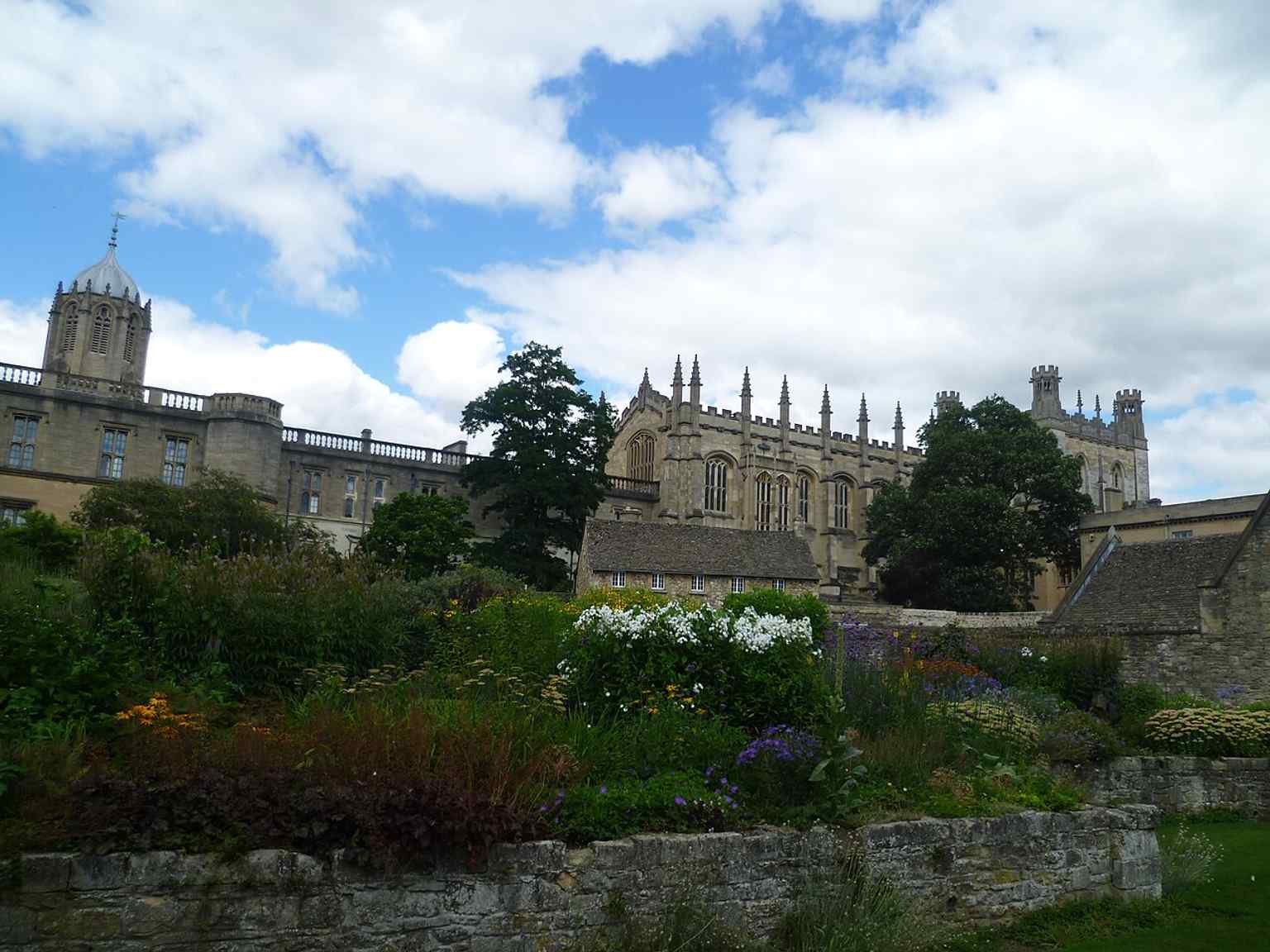 Christ Church’s gardens and listed grounds — part of the 175 acres that include the meadow, quadrangles, and historic parkland.