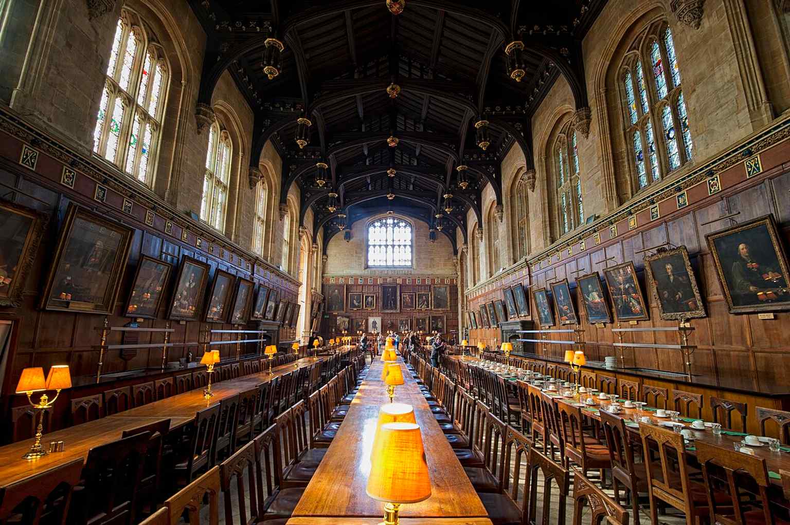The Great Hall at Christ Church — the medieval dining hall that once served as King Charles I’s parliament chamber.