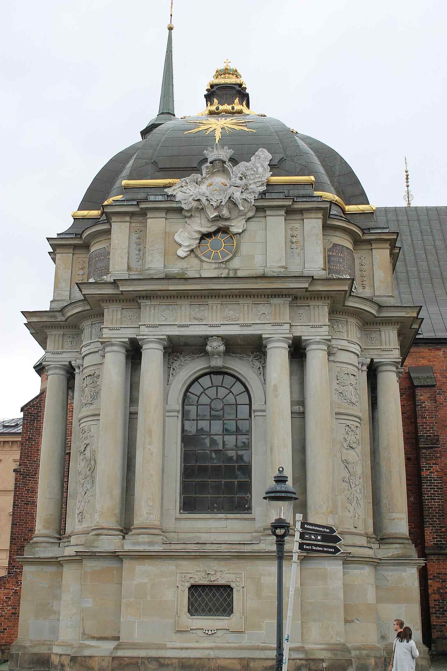 A detail of the church’s columns and window, echoing the medieval masonry and later additions seen throughout the building.