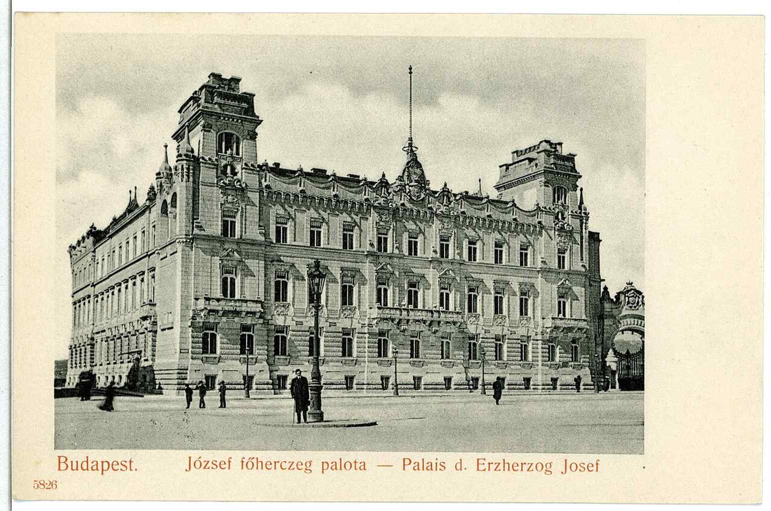 The Archduke Joseph Palace in 1905, just a few years after its groundbreaking 1902 renovation, which famously incorporated Hungary's first Hennebique-style reinforced concrete structure.