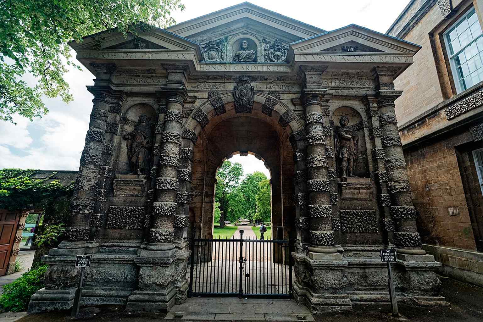 The ornate Danby Gate, the Garden’s 17th-century main entrance designed by Nicholas Stone.
