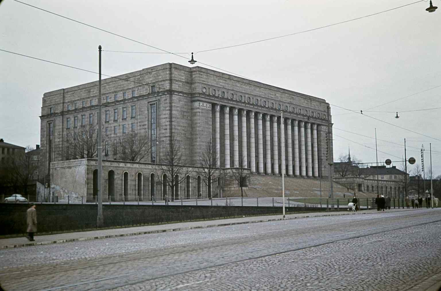 A 1950 photograph of the building on Mannerheimintie, close in time to the 1950 bombing that made the house one of Finland’s most charged political symbols.
