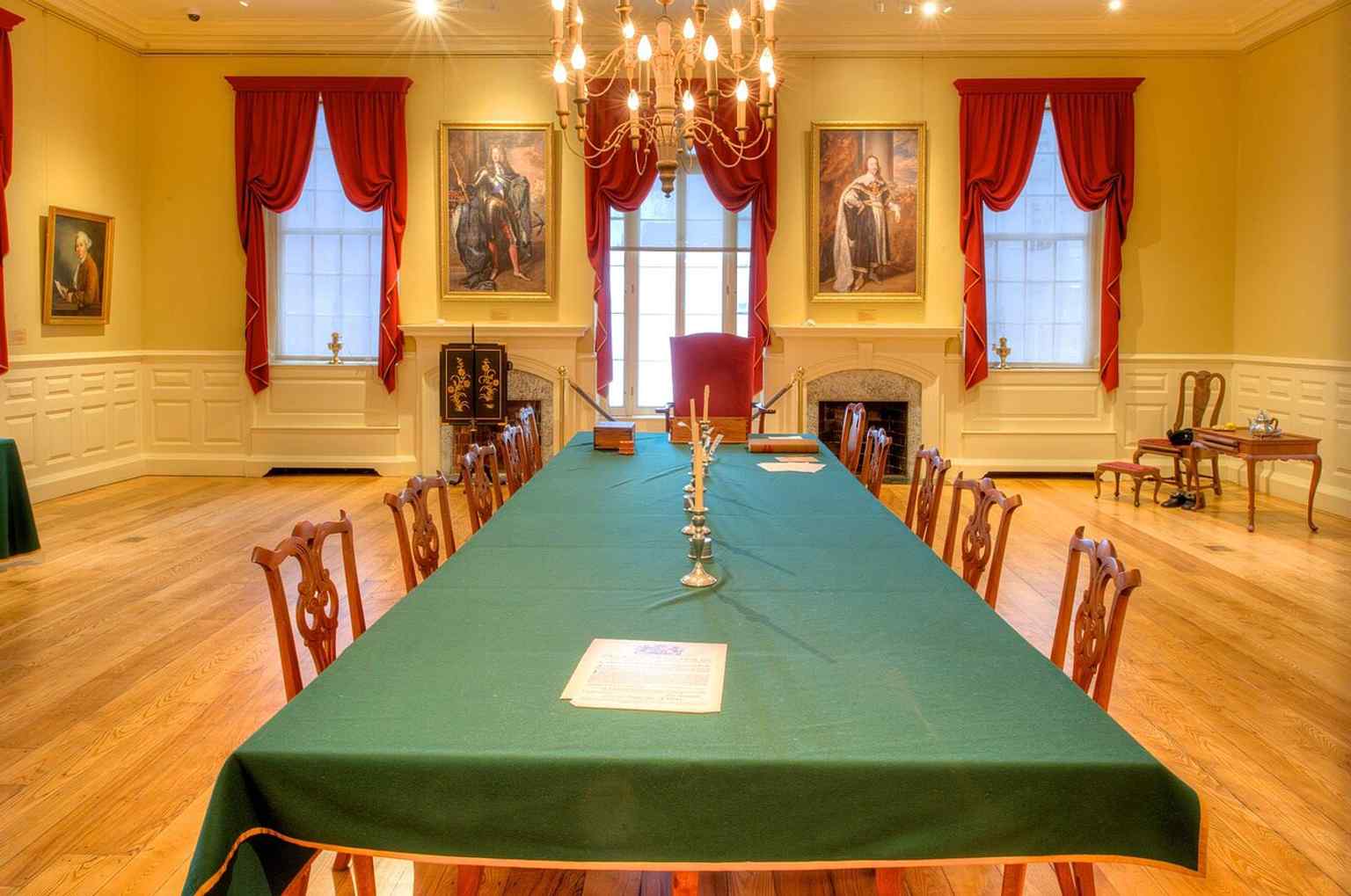 Inside the Council Chamber of the Royal Governor, one of the three major second-floor rooms where colonial government once operated.
