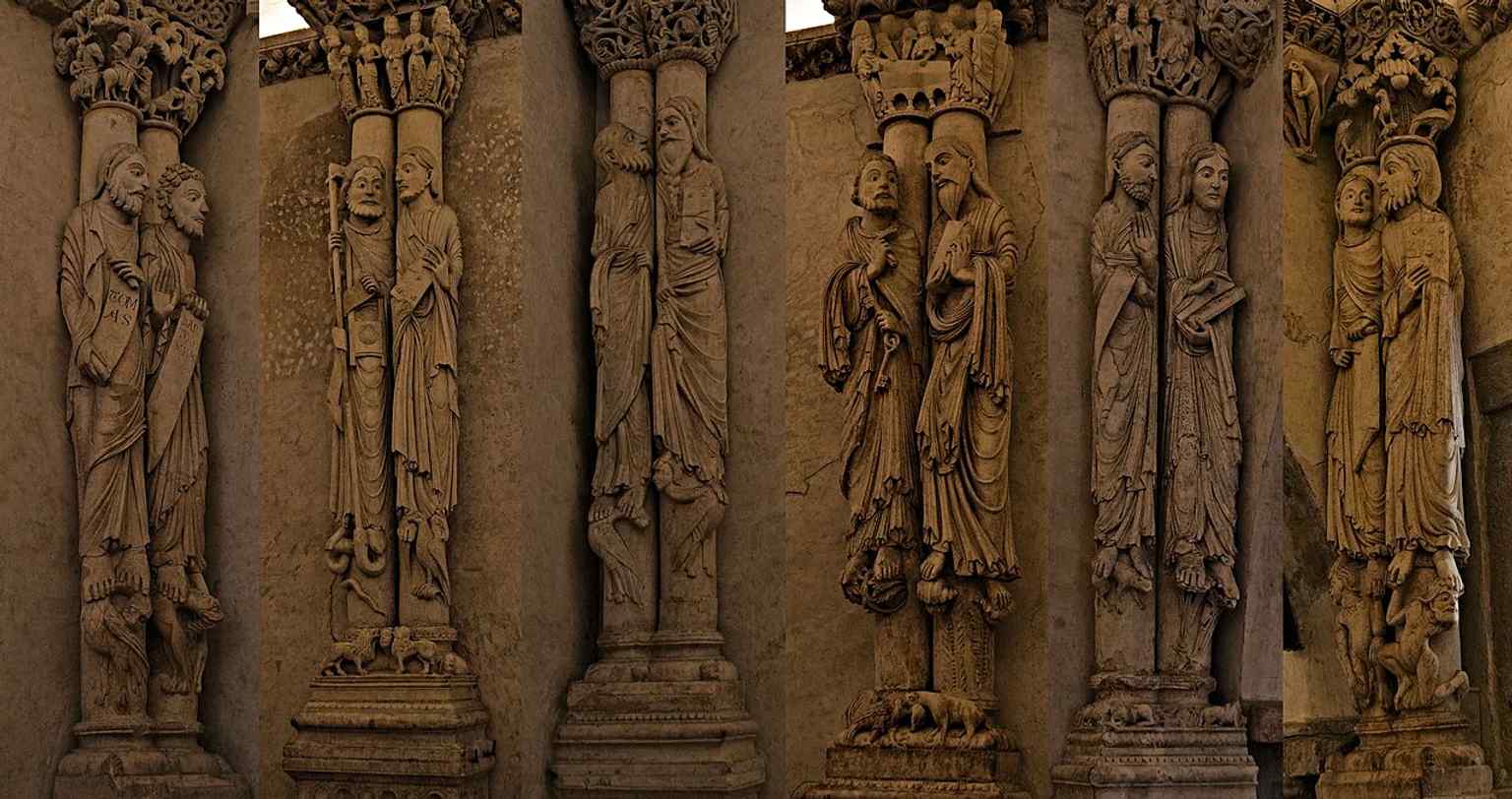 The Apostles inside the Holy Chamber — the Romanesque sculptural cycle that became one of the building’s most distinctive features.