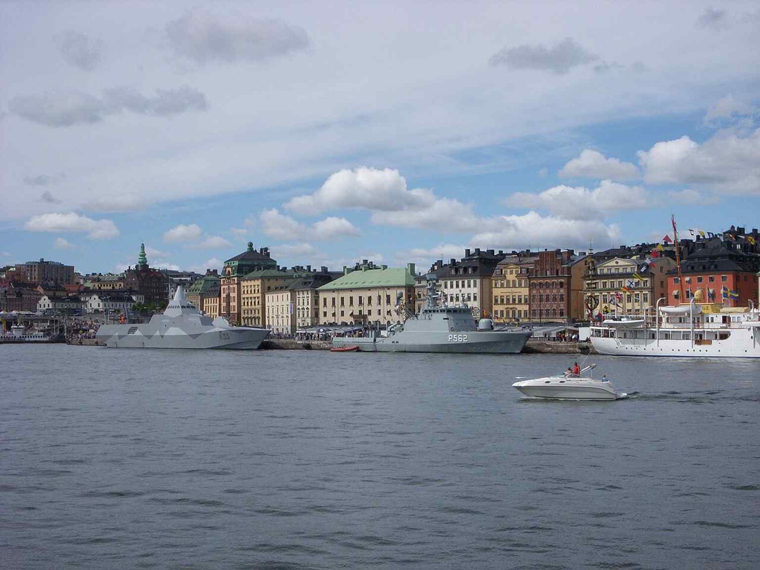 Skeppsbron crowded during the 2010 royal wedding, a vivid reminder that this old quay still serves as a ceremonial waterfront.