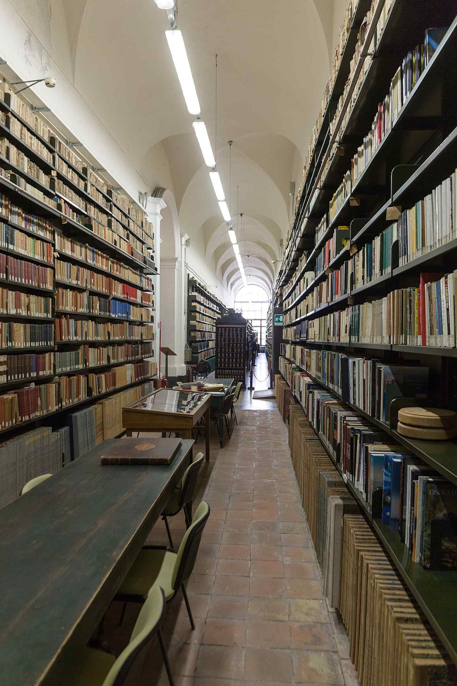 The Corridoio dell’Elefante, one of the distinctive monastic spaces now part of the library complex.