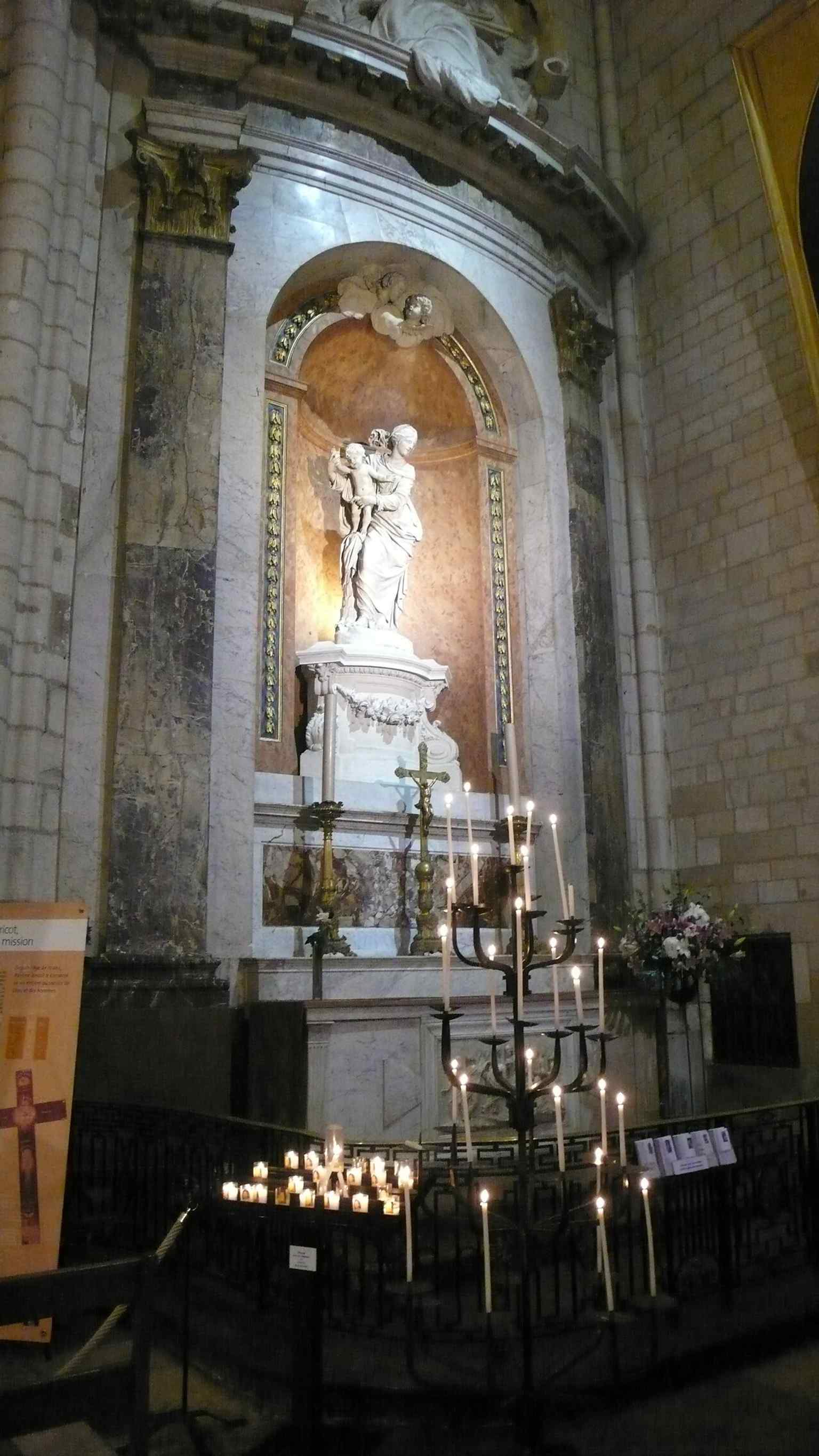 Antoine Coysevox’s Virgin sculpture, rescued from the Revolution by being hidden in a sack of flour before returning to Saint-Nizier.