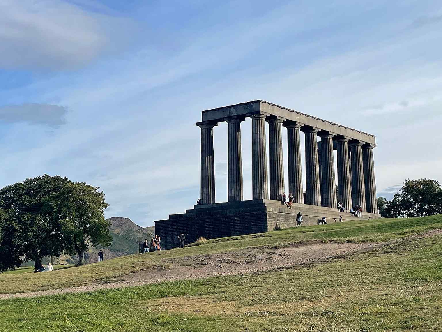 A recent daylight view of the monument, showing the surviving stonework of the never-finished national memorial.