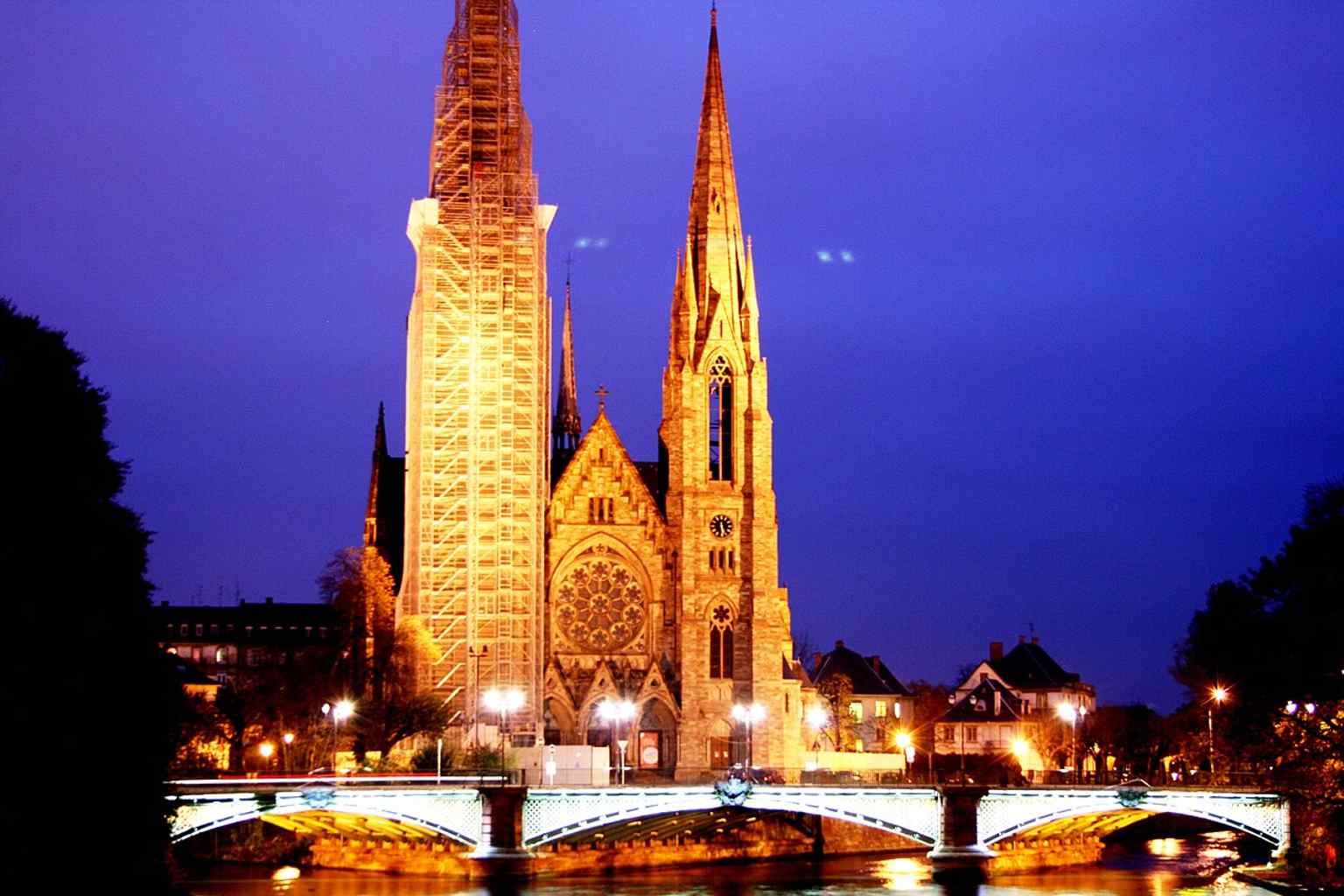 Saint Paul at night, a dramatic look at the landmark long after its construction in the German imperial period.