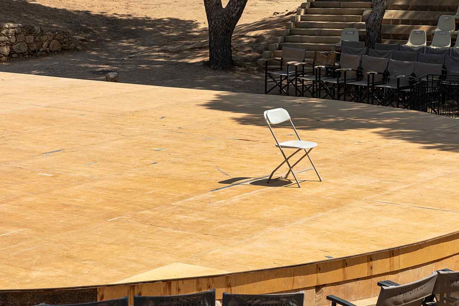 The stage of the Erofili Open-Air Theatre, opened in 1993 and situated within the St. Elias semi-bastion at the southern end of the Fortezza.