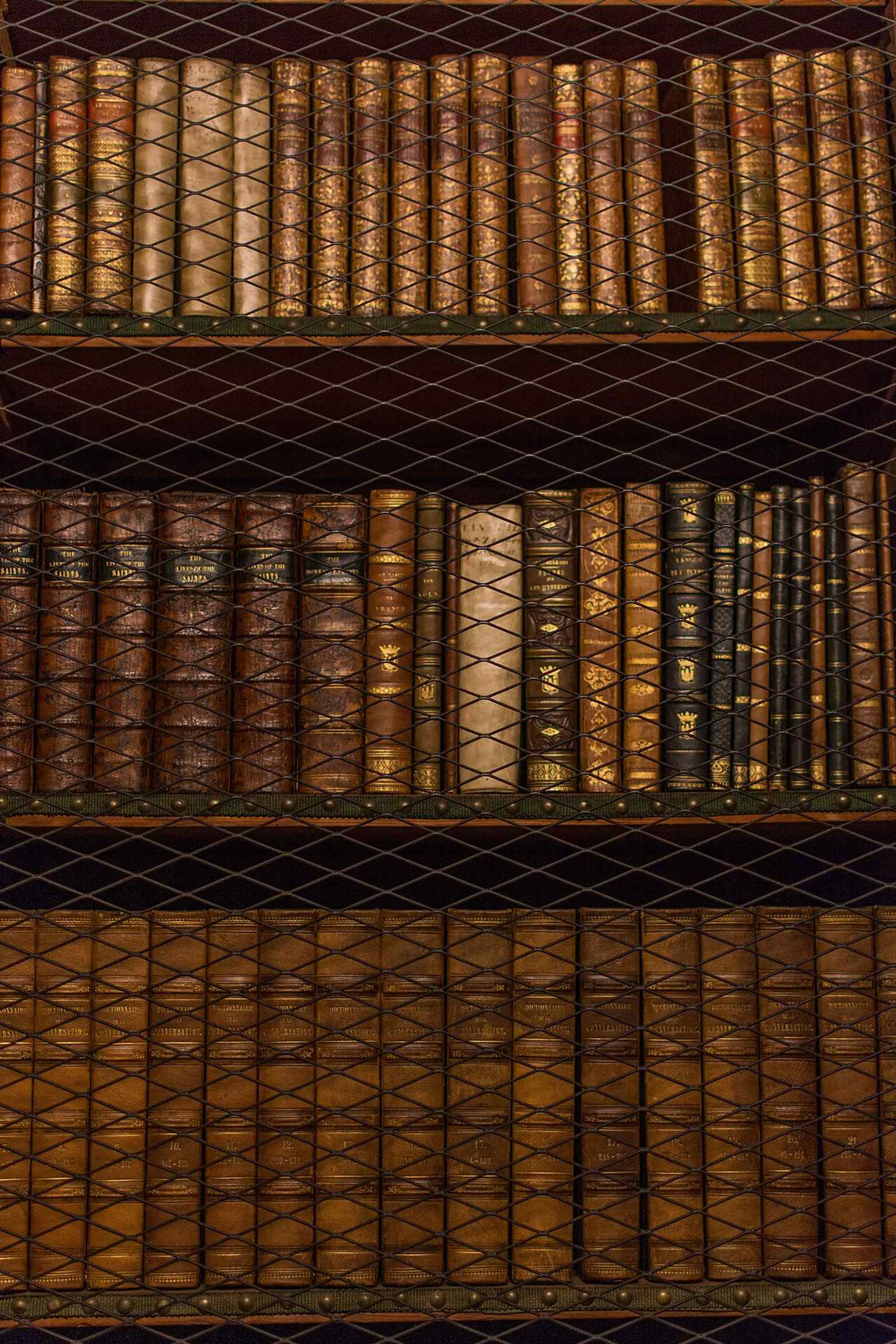 Rows of books inside the heritage library, matching its role as Antwerp’s conservation library with more than a million volumes.