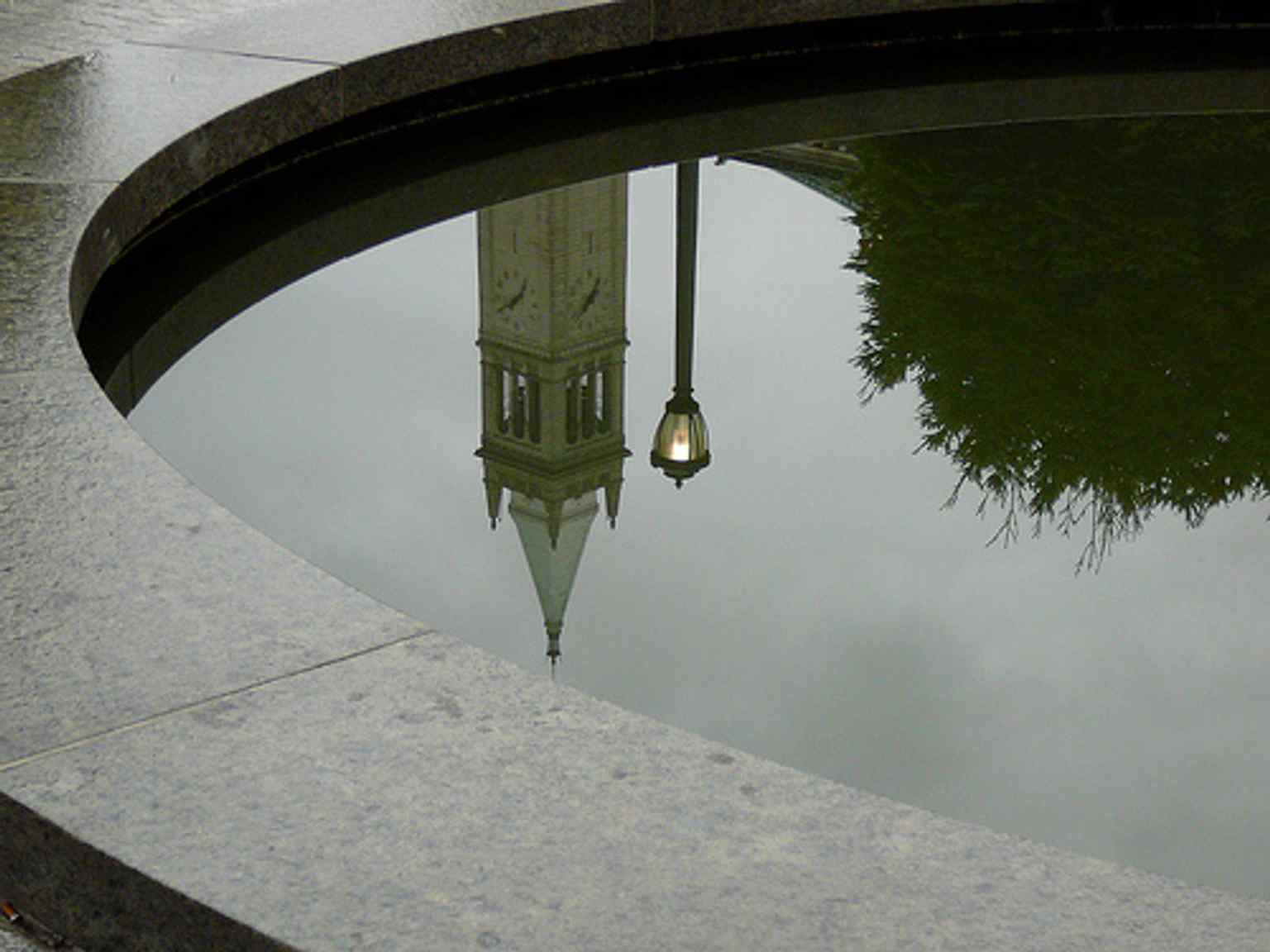 The Campanile mirrored in still water, a nice visual nod to the Venetian inspiration behind John Galen Howard’s design.
