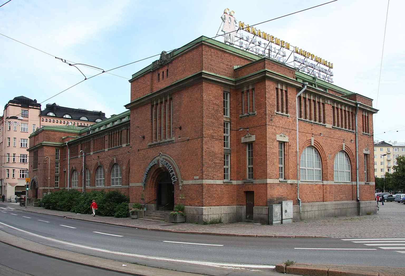 Hakaniemi Market Hall in 2008, before the long 2018–2023 renovation that modernized the hall while preserving its historic Jugend-style exterior.