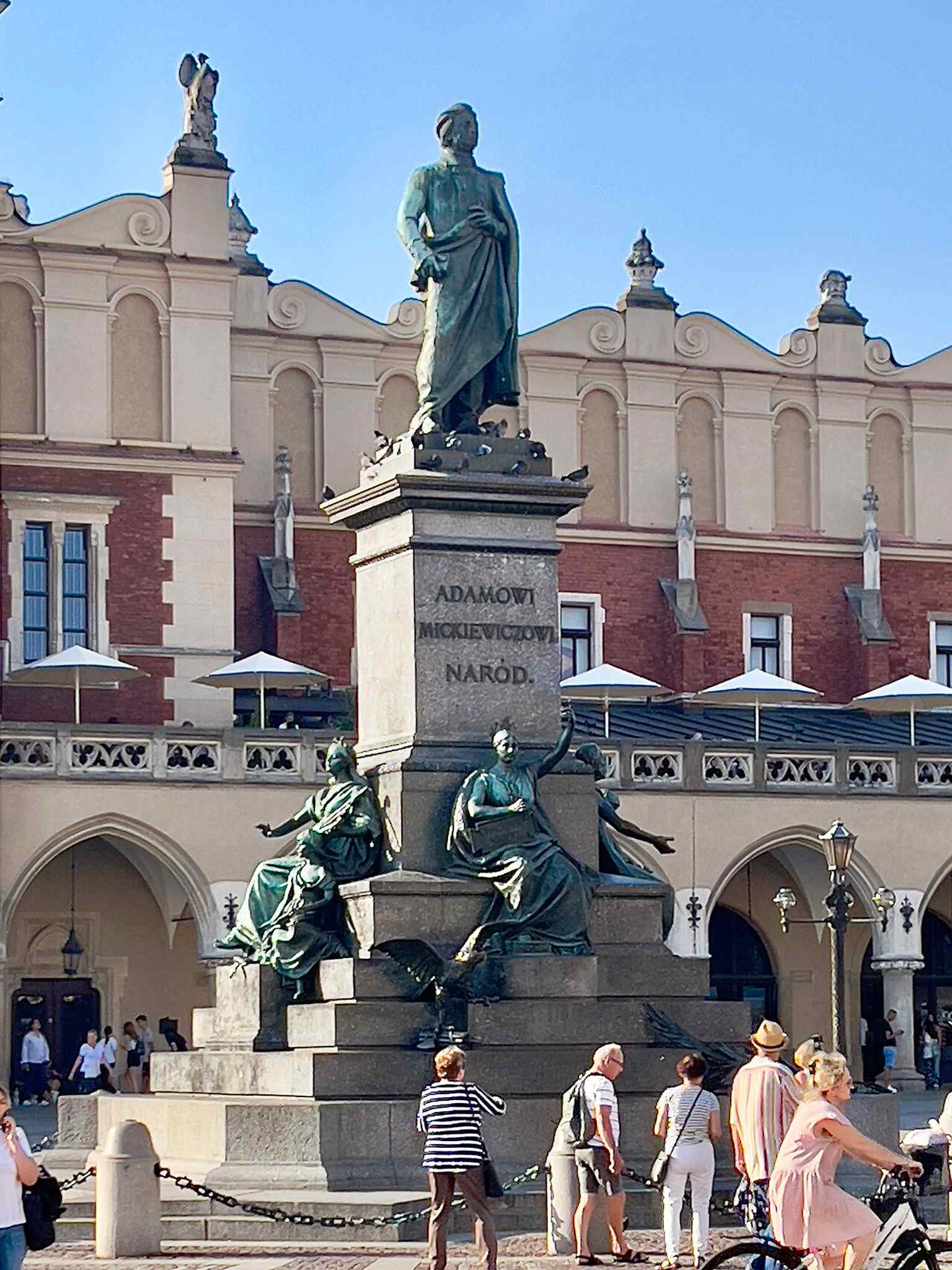 A recent 2023 view of the monument in everyday use, showing that ‘under Adaś’ is still a favorite Kraków meeting place.
