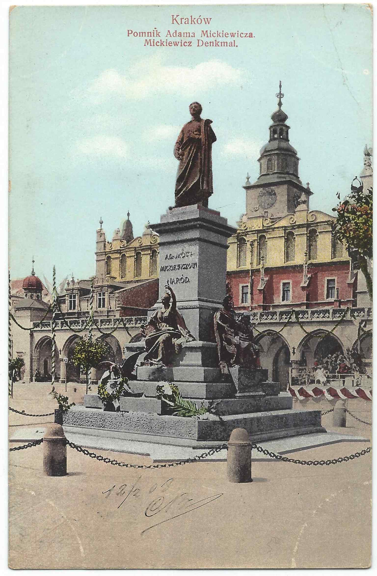 A 1907 historical view of the monument area, giving a glimpse of the early 20th-century setting of ‘Adaś’ before war-time destruction.