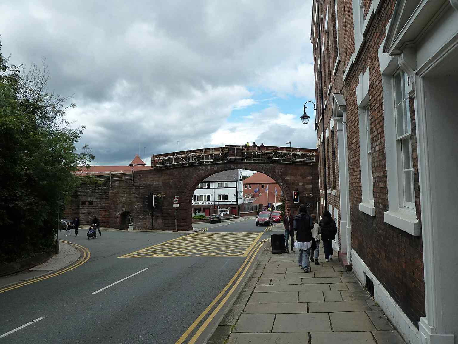 Seen from up the road, Watergate stands out as a Grade I listed part of Chester’s walls rather than just a traffic bridge.