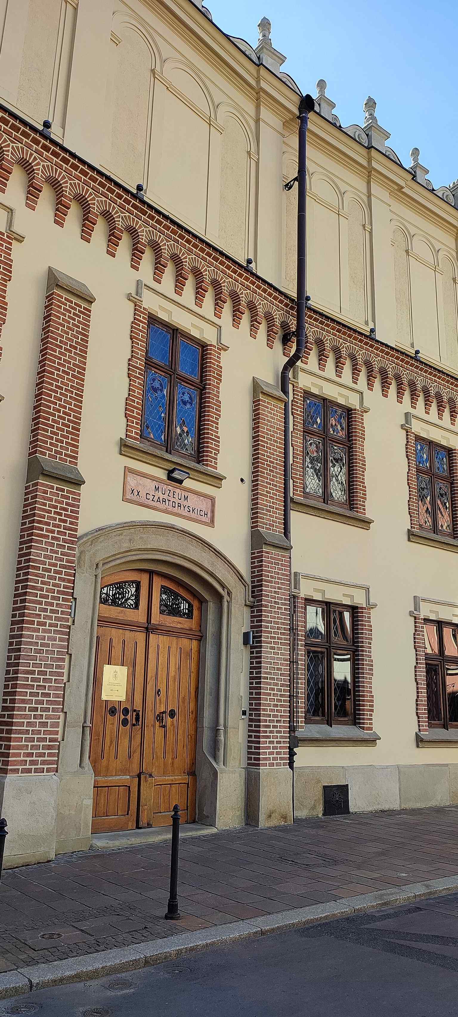 A clear street view of the Princes Czartoryski Museum in Kraków, ideal for introducing the landmark itself.