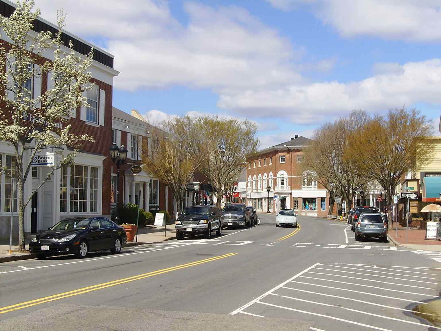 A broad view of the Plymouth Historic District, officially listed on the National Register of Historic Places in 1982.